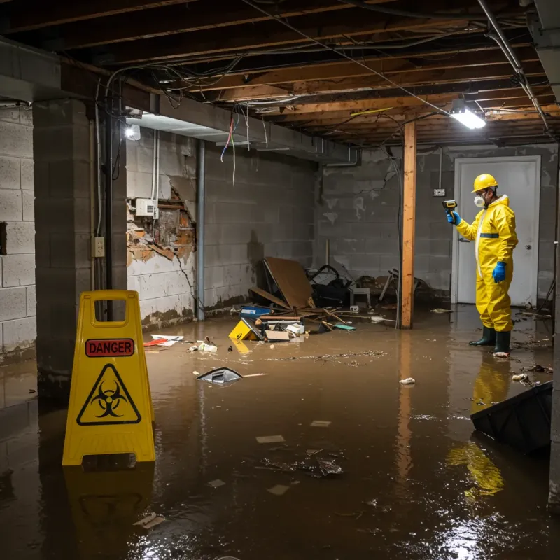 Flooded Basement Electrical Hazard in Edgerton, WI Property